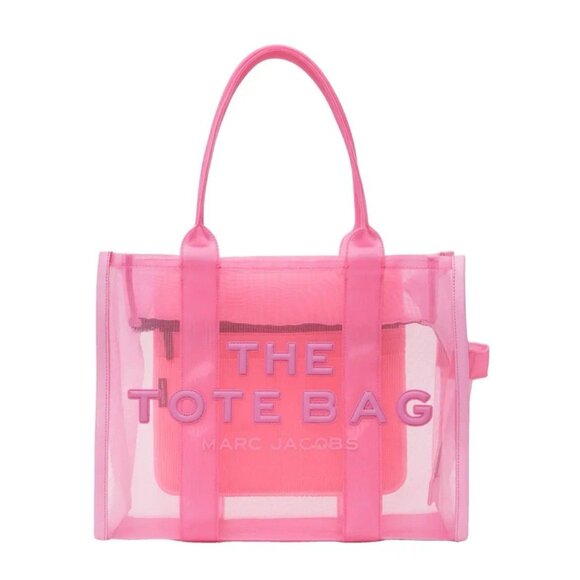 Marc Jacob Candy Pink The Mesh Tote Bag, Large, Barbiecore Handbag Oversized - Picture 1 of 13